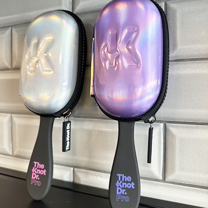 The Knot Dr. Purple Pro Mini With Case Hairbrush